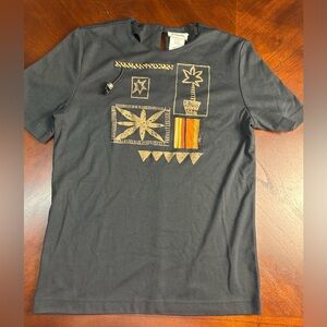 Johardin  vintage Artistic Black Graphic Blouse